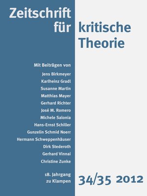 cover image of Zeitschrift für kritische Theorie 18
